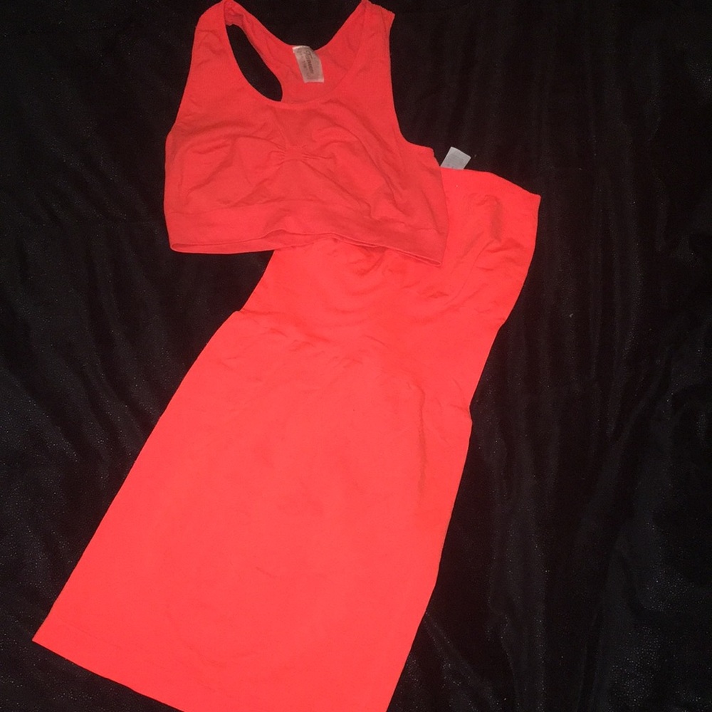 Two piece two tone orange set